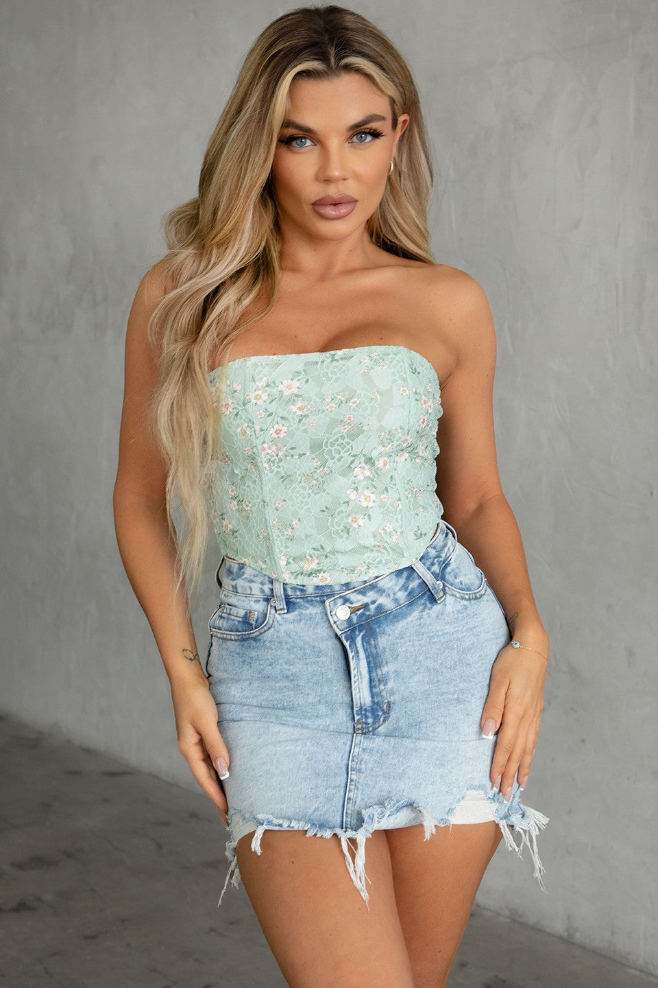 Cassidy's Floral Corset Crop Top