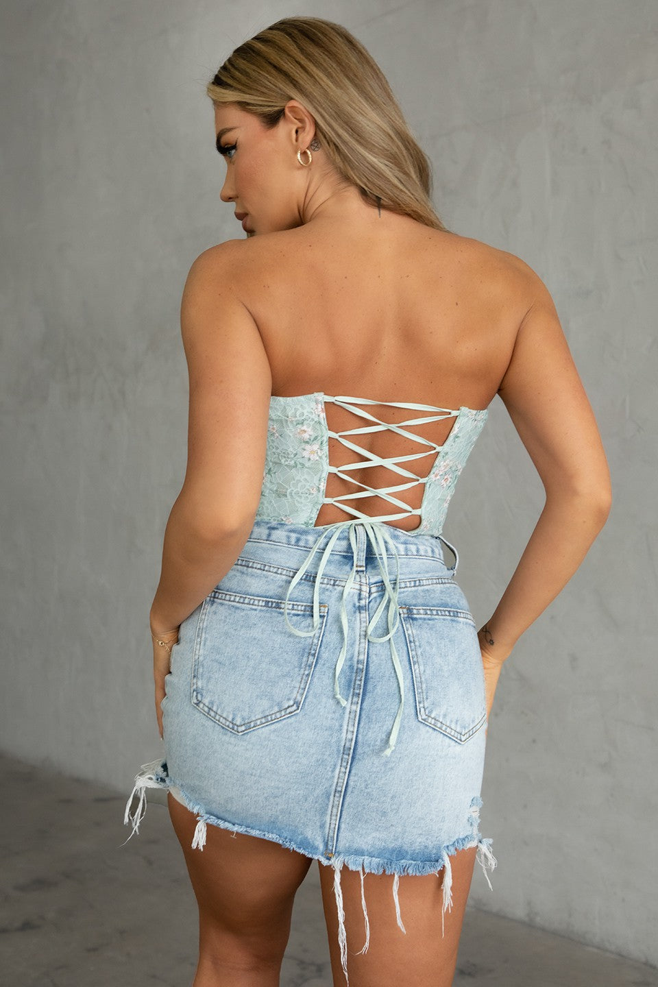 Cassidy's Floral Corset Crop Top