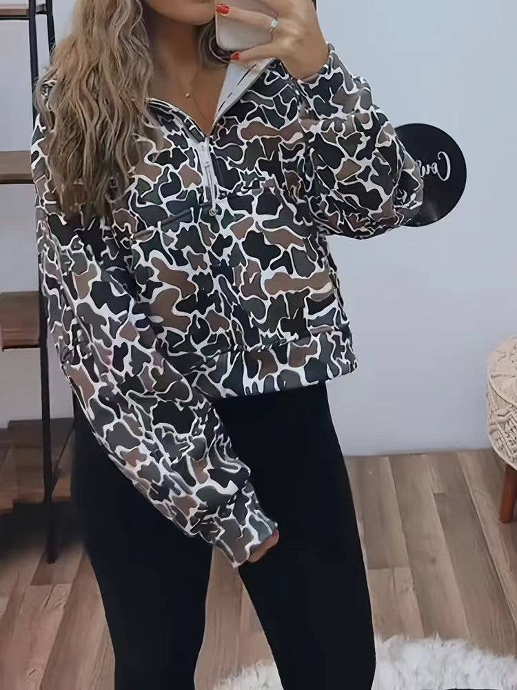 Duck Camo Half Zip Sweatshirt