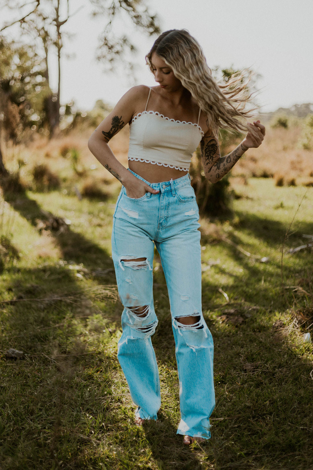 Morgan Lace Tie Top