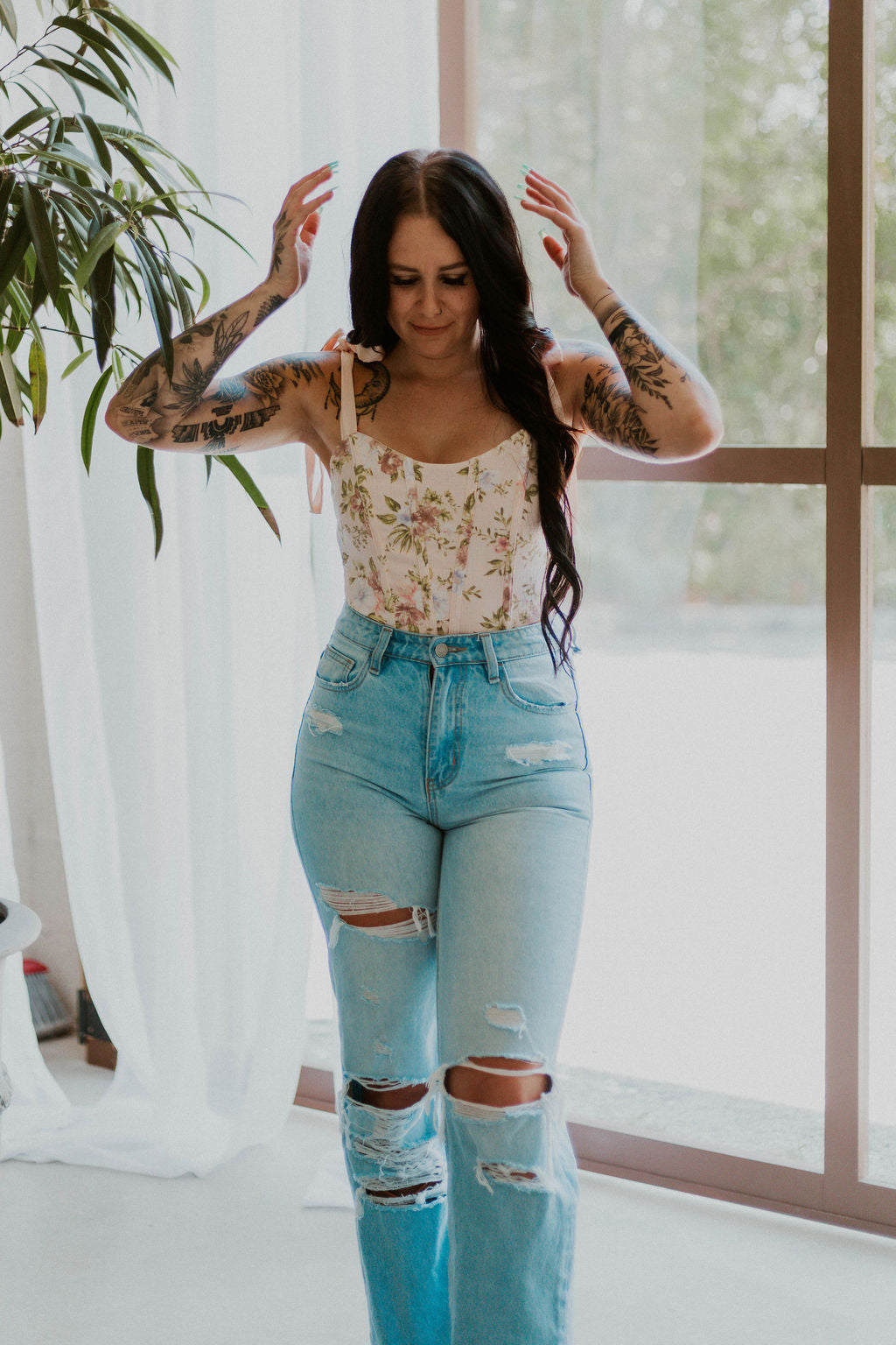 Isabella's Floral Corset Crop Top
