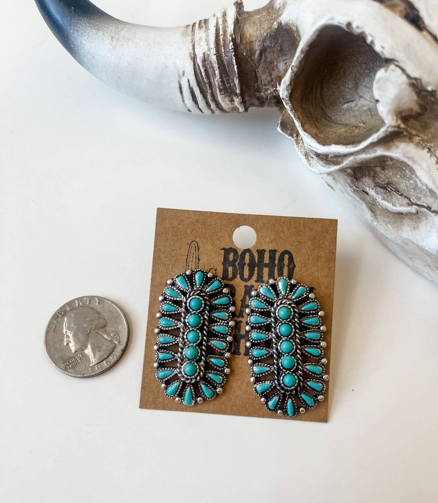 Western Concho Stud Earrings