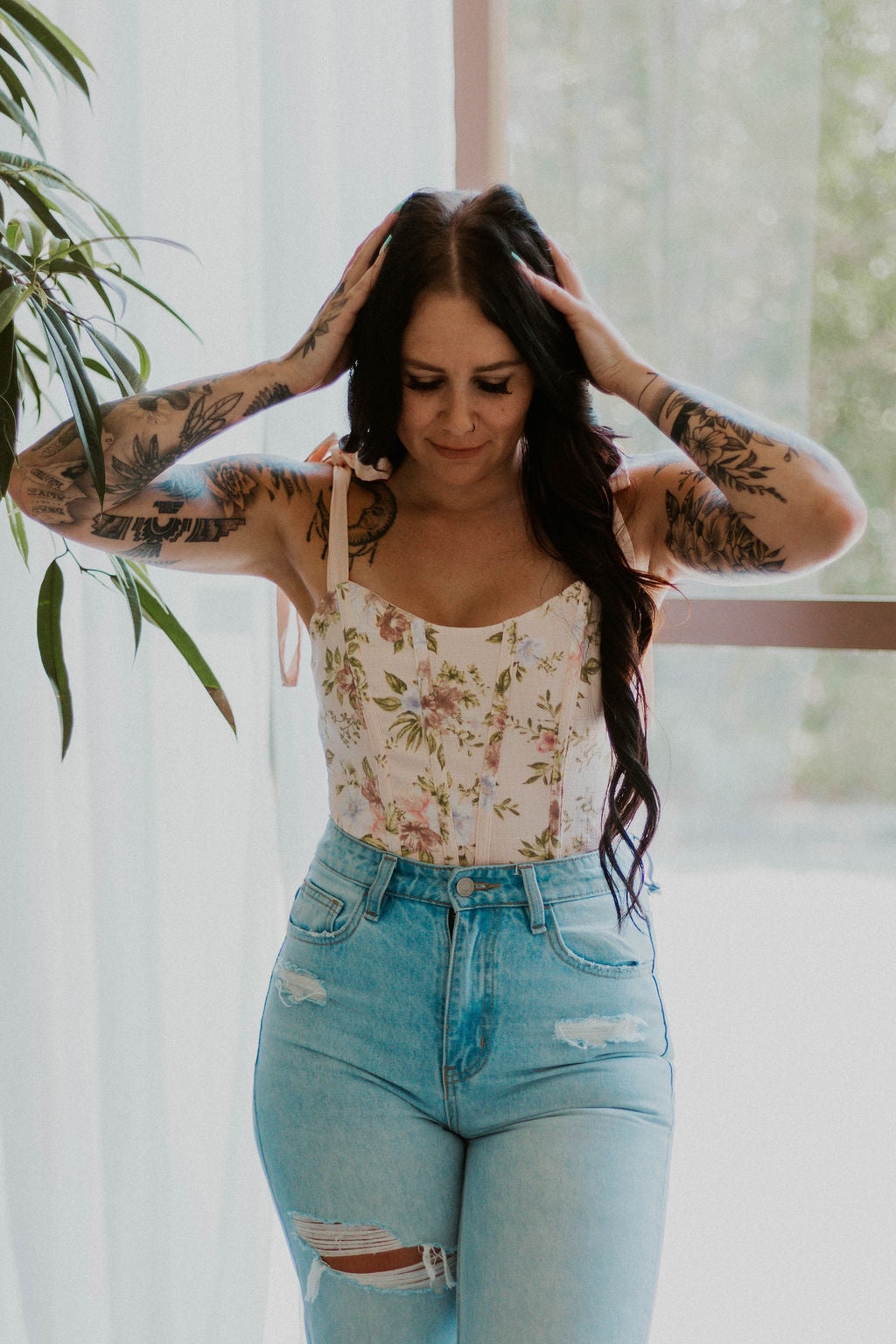 Isabella's Floral Corset Crop Top
