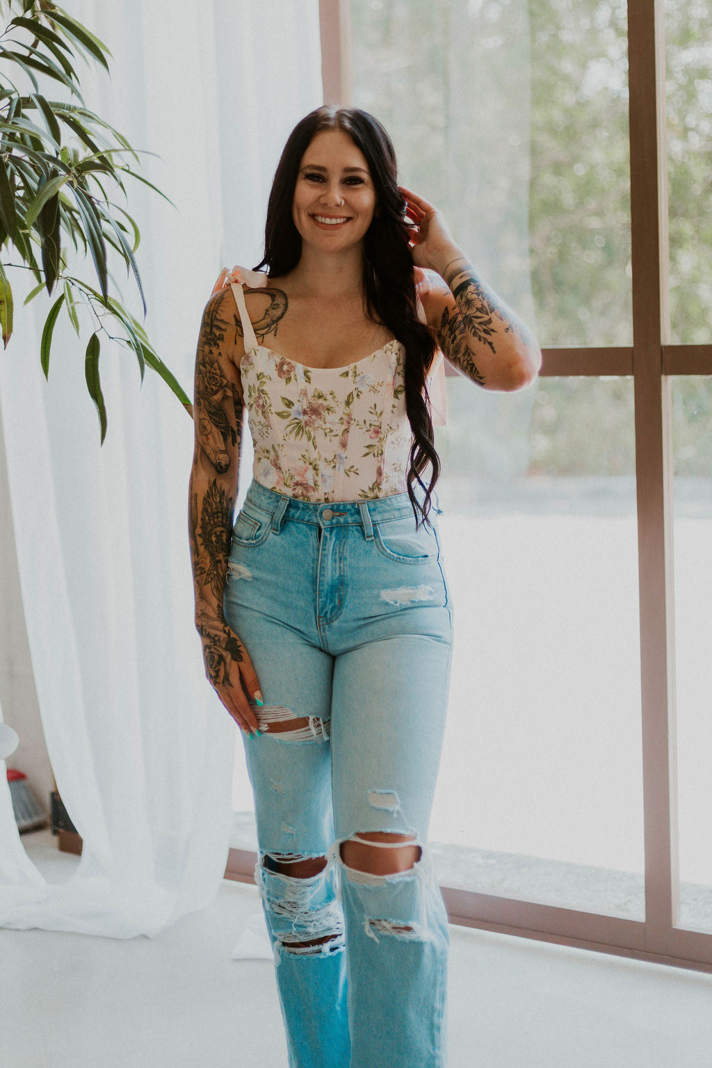 Isabella's Floral Corset Crop Top