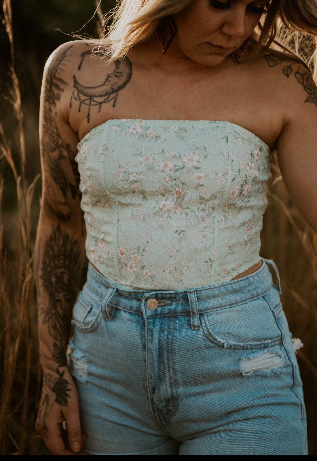 Cassidy's Floral Corset Crop Top