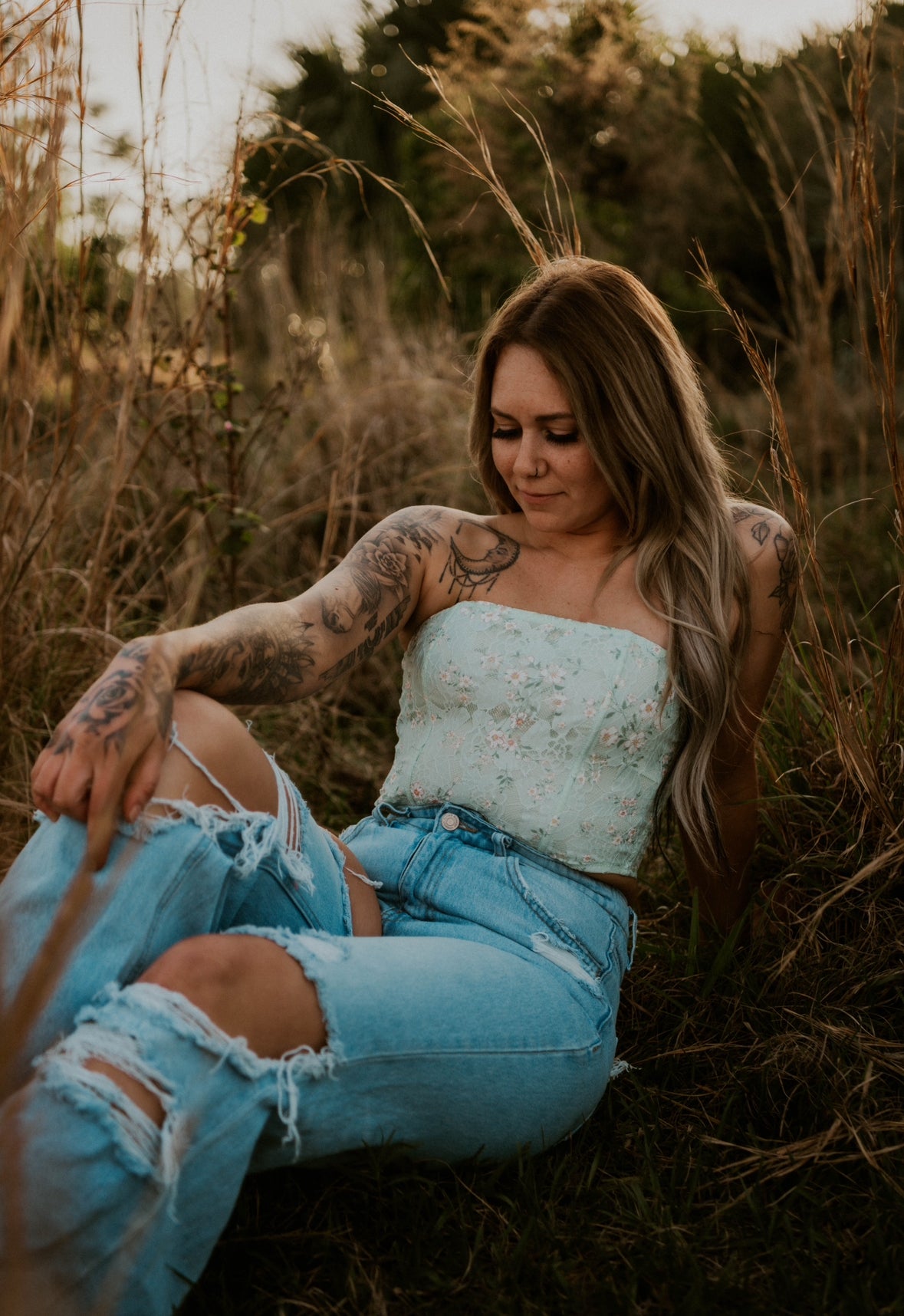 Cassidy's Floral Corset Crop Top