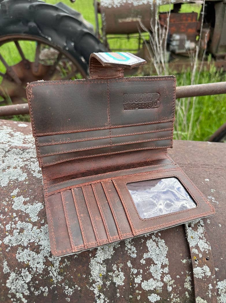 Western Cowhide Leather Purse & Wallet