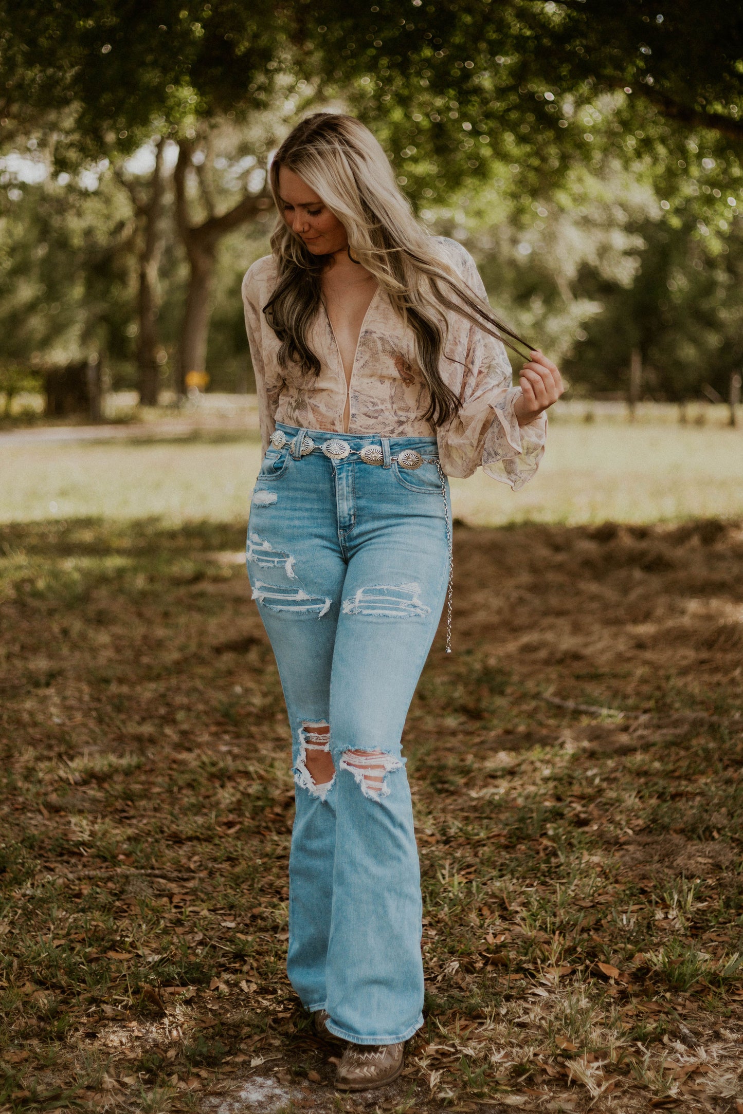 Jolene's Taupe Snake Open Back Bodysuit