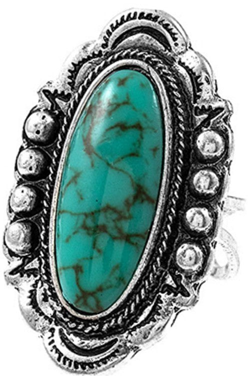 Turquoise Textured Cuff Ring