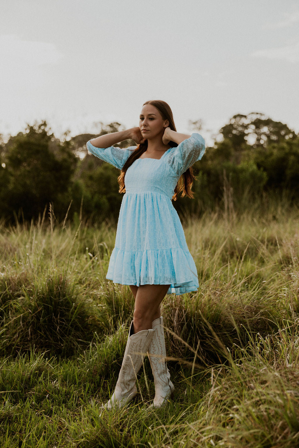 Something Blue Mini Babydoll Dress
