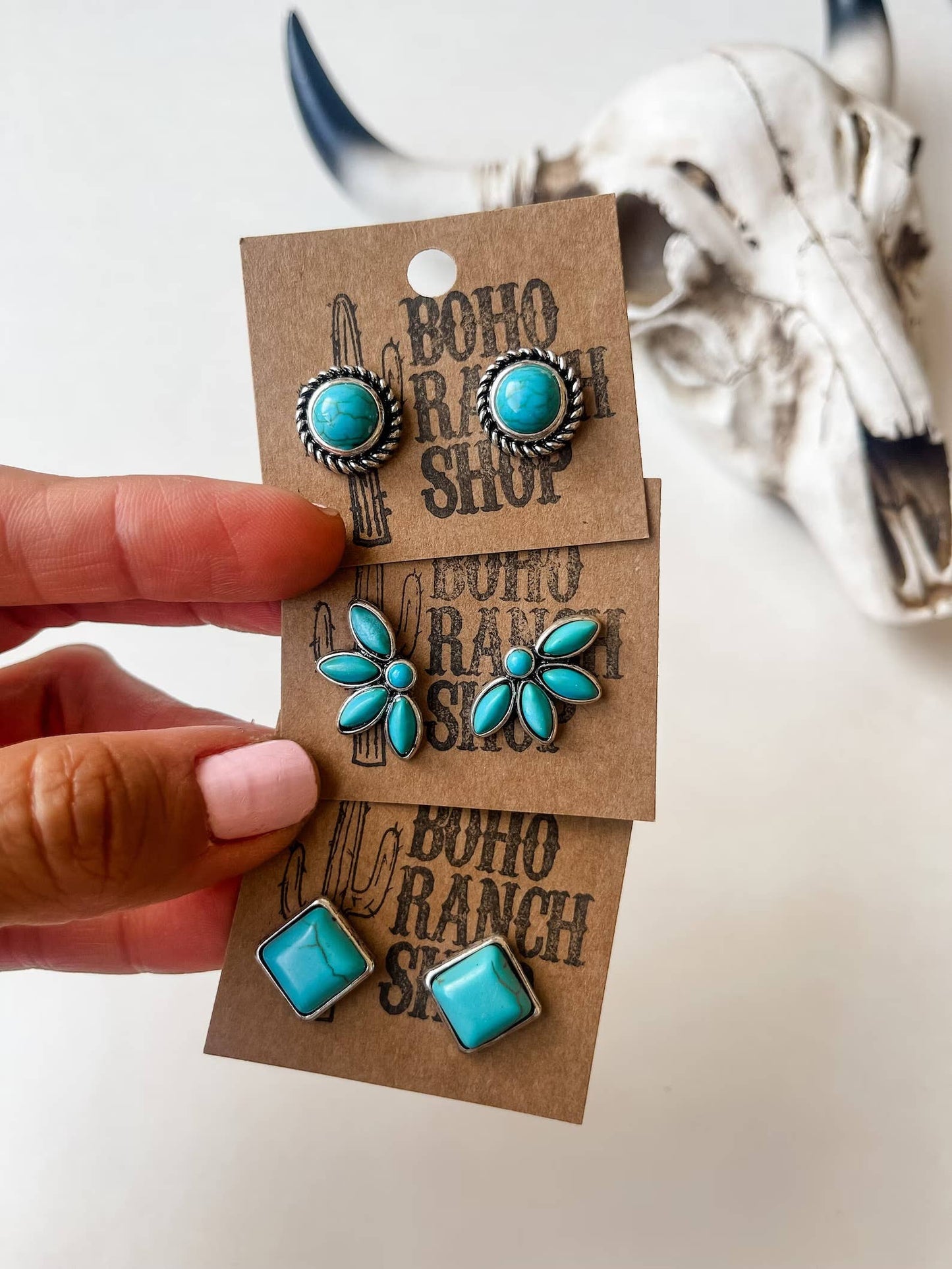 Western Turquoise Stud Earrings