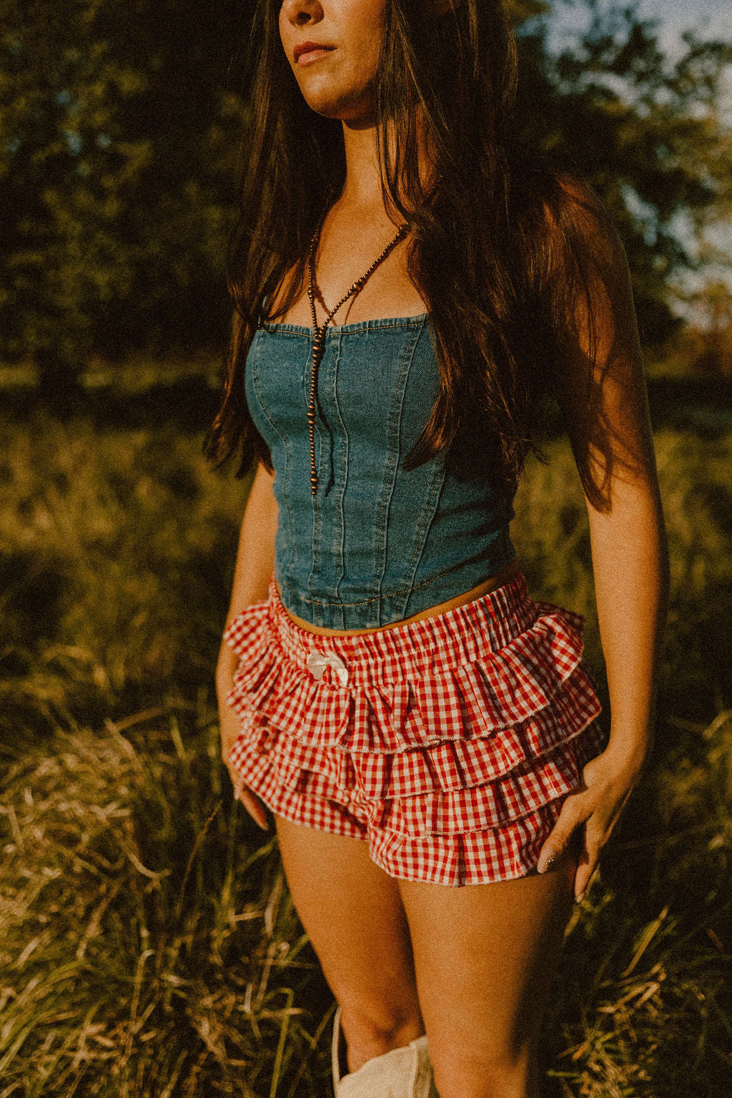 Sinful Saddle Denim Top