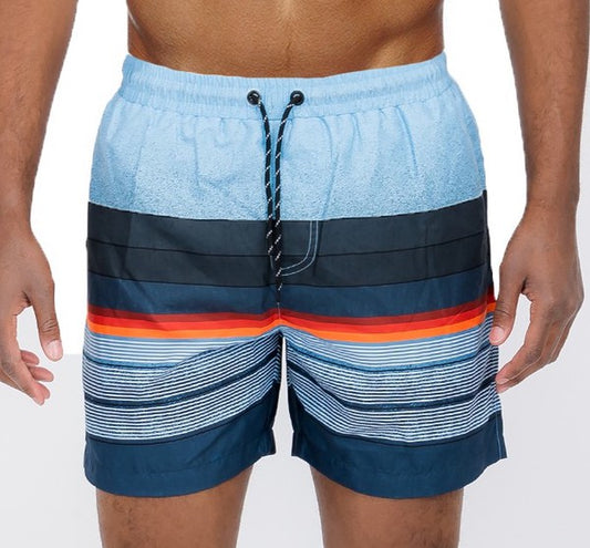 Mens Western Stripes Swim Shorts