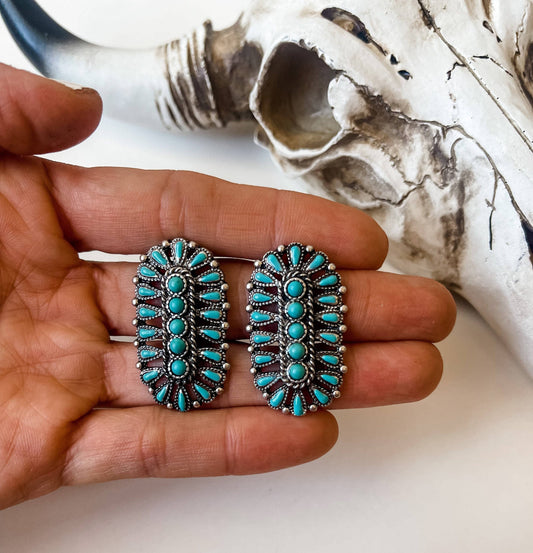 Western Concho Stud Earrings