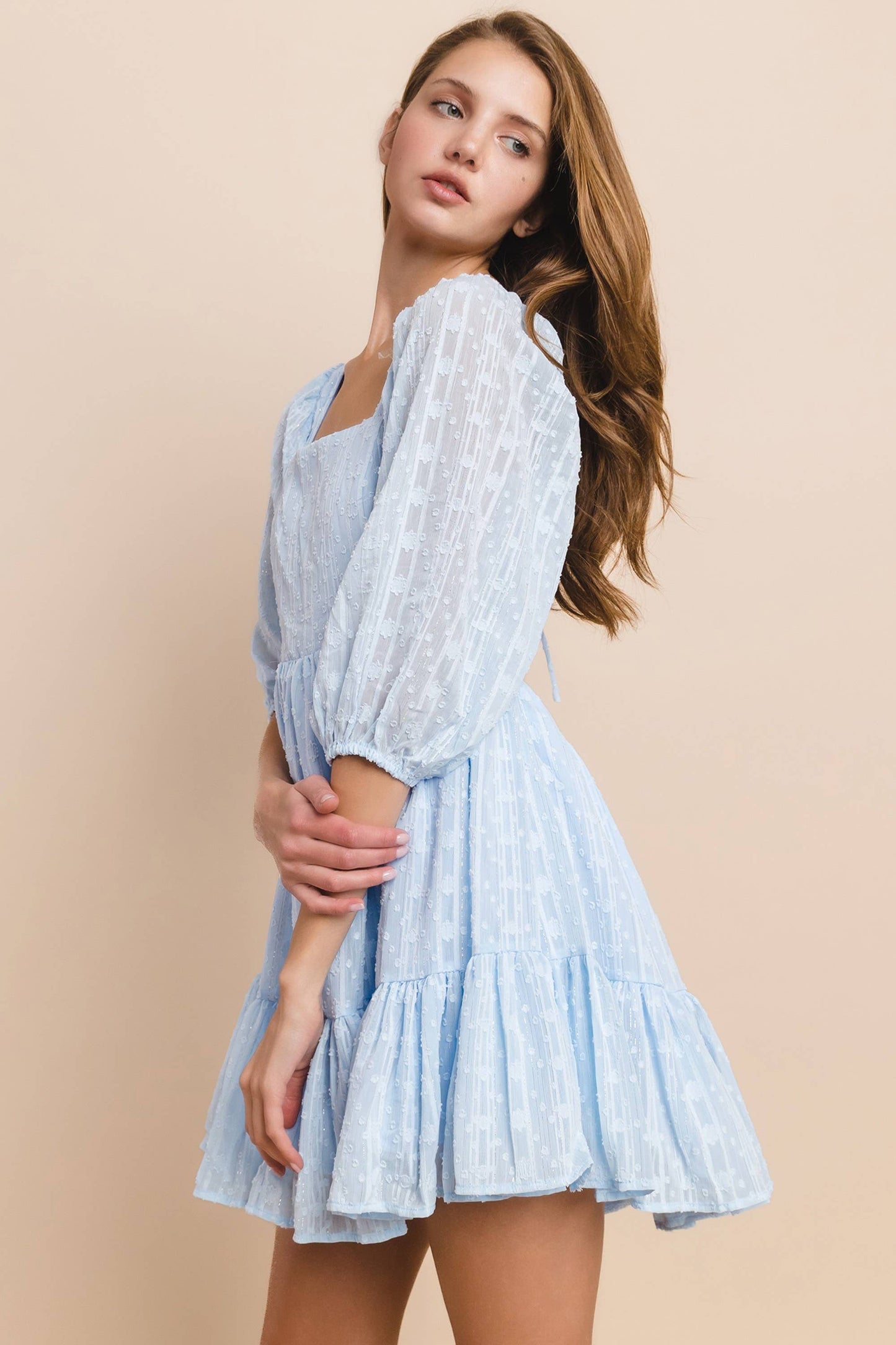 Something Blue Mini Babydoll Dress