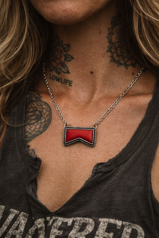 Red Cigarette Pendant Necklace