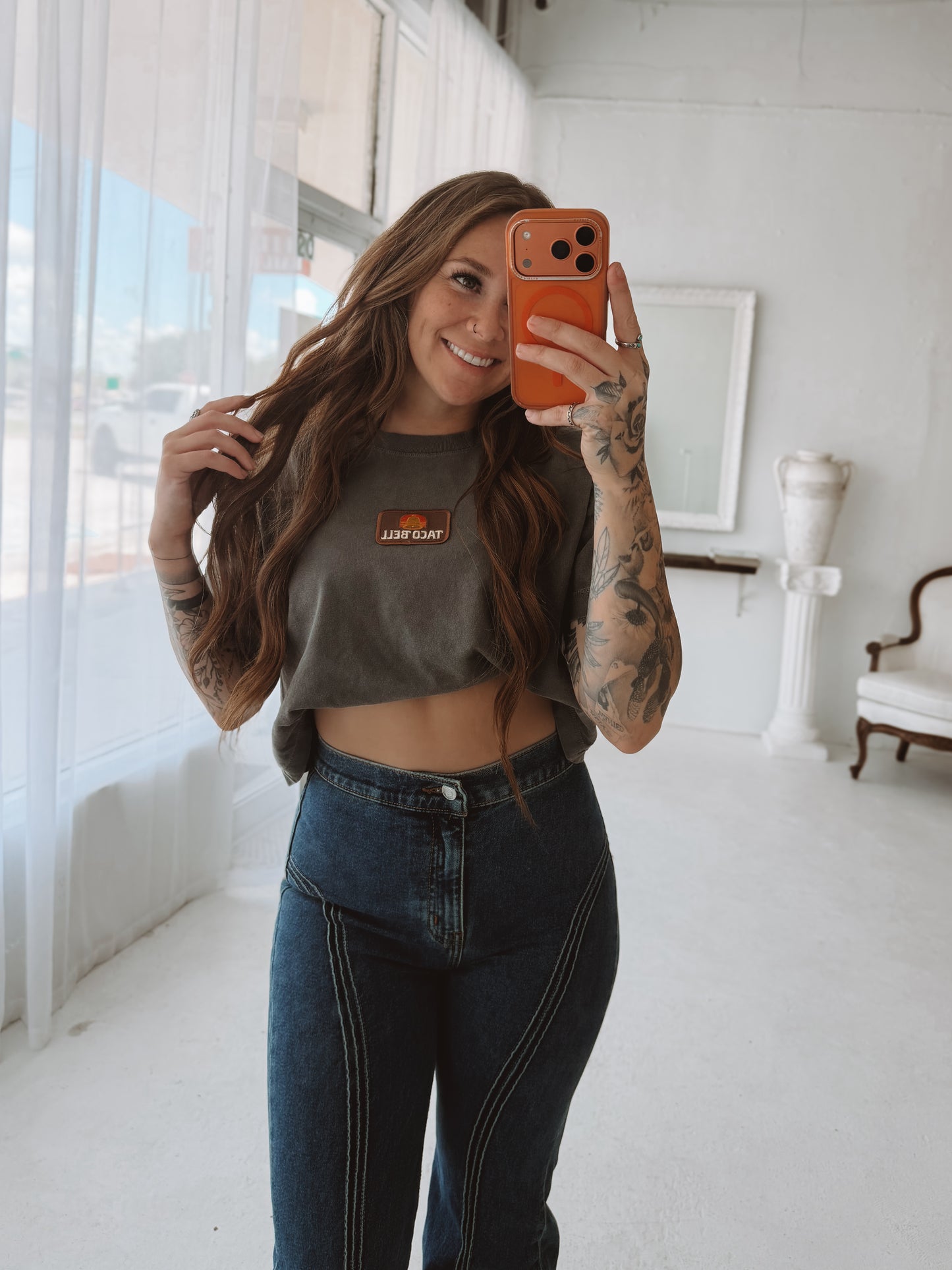 Tacos Patched Crop Top