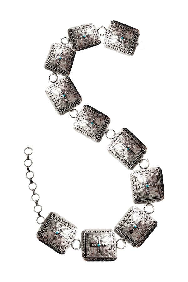 Western Metal Concho Chain Belt