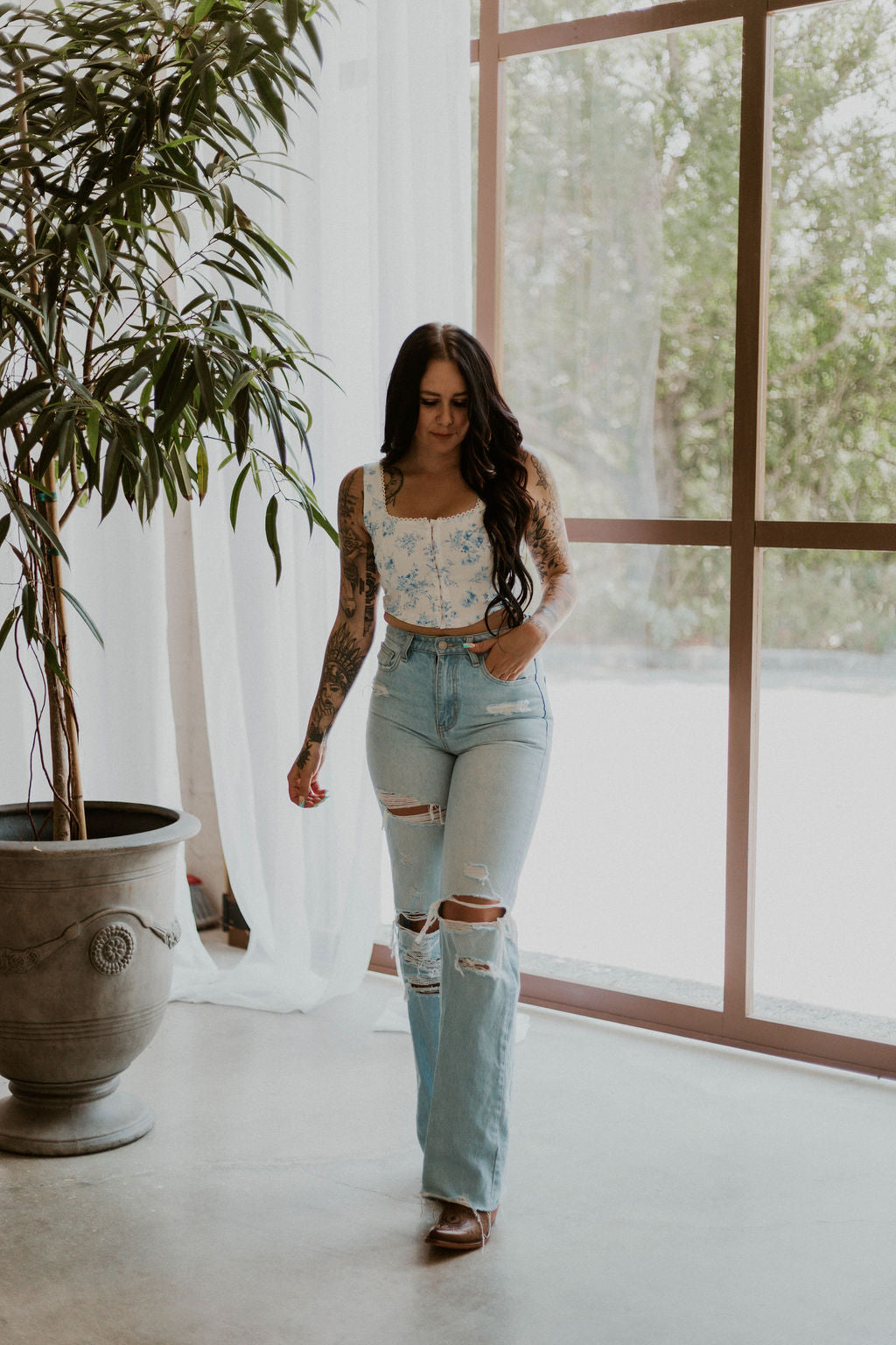 Sophia's Floral Crop Top