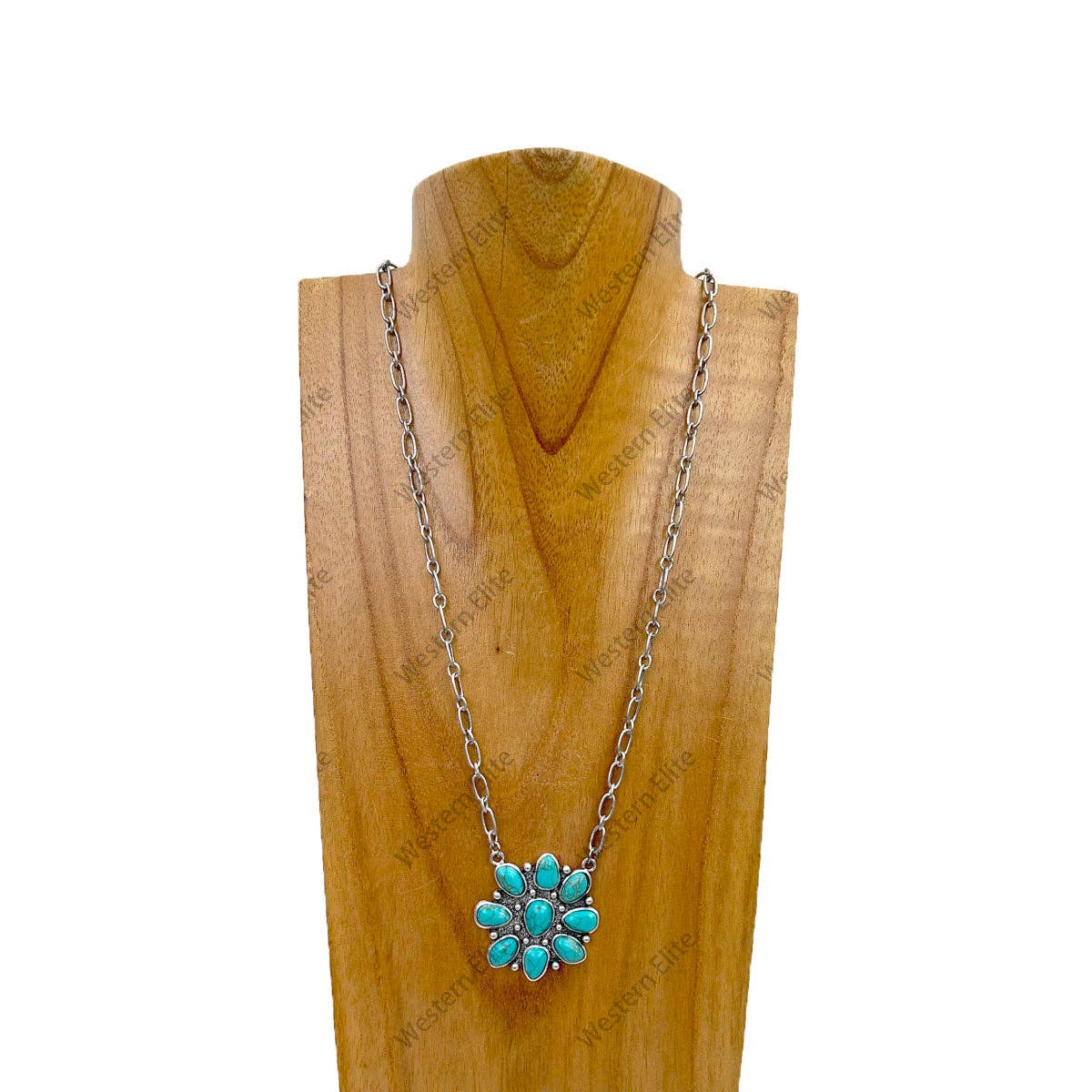 Turquoise Flower Western Necklace