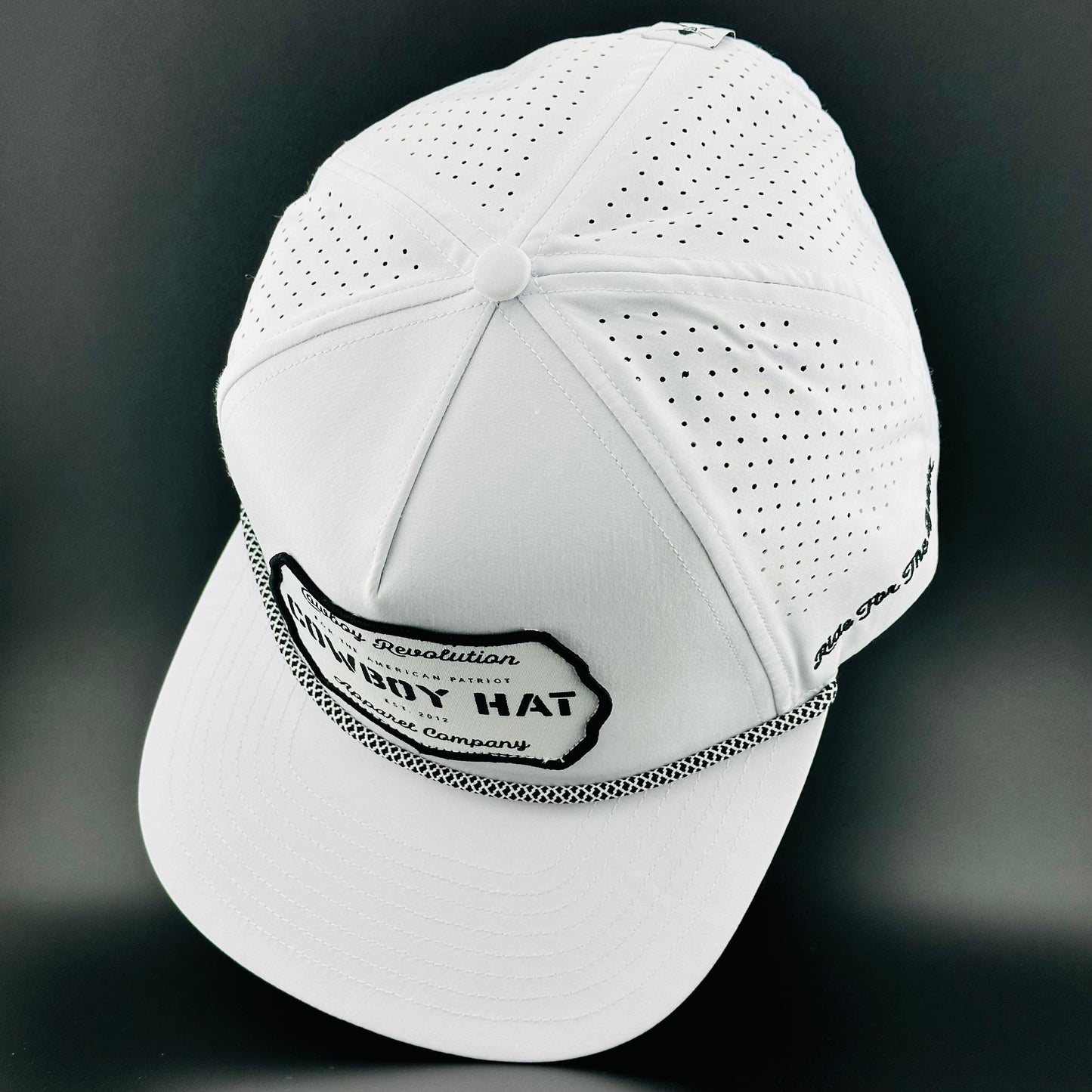 Cowboy Hat Performance Patch Rope Hat - White