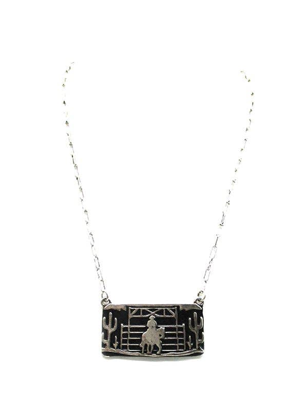 Western Cowboy Ranch Pendant Necklace