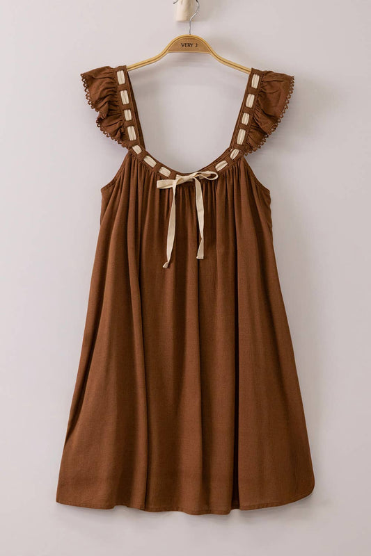 Honeyed Sunset Mini Dress