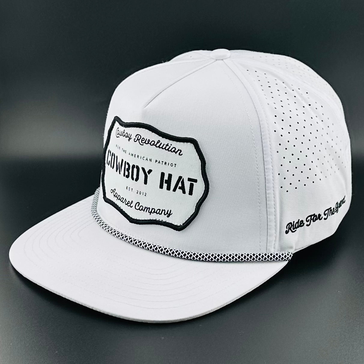Cowboy Hat Performance Patch Rope Hat - White