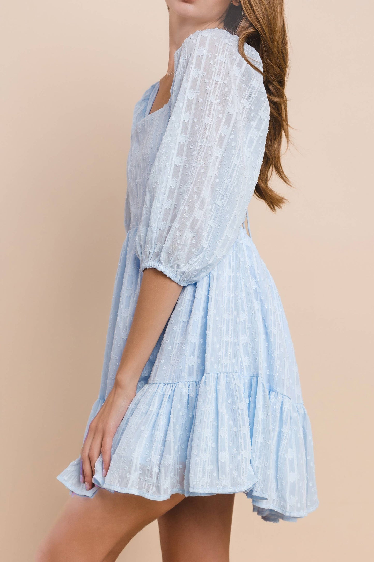 Something Blue Mini Babydoll Dress