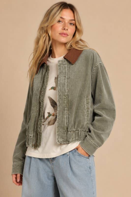 Kesha Corduroy Bomber Jacket