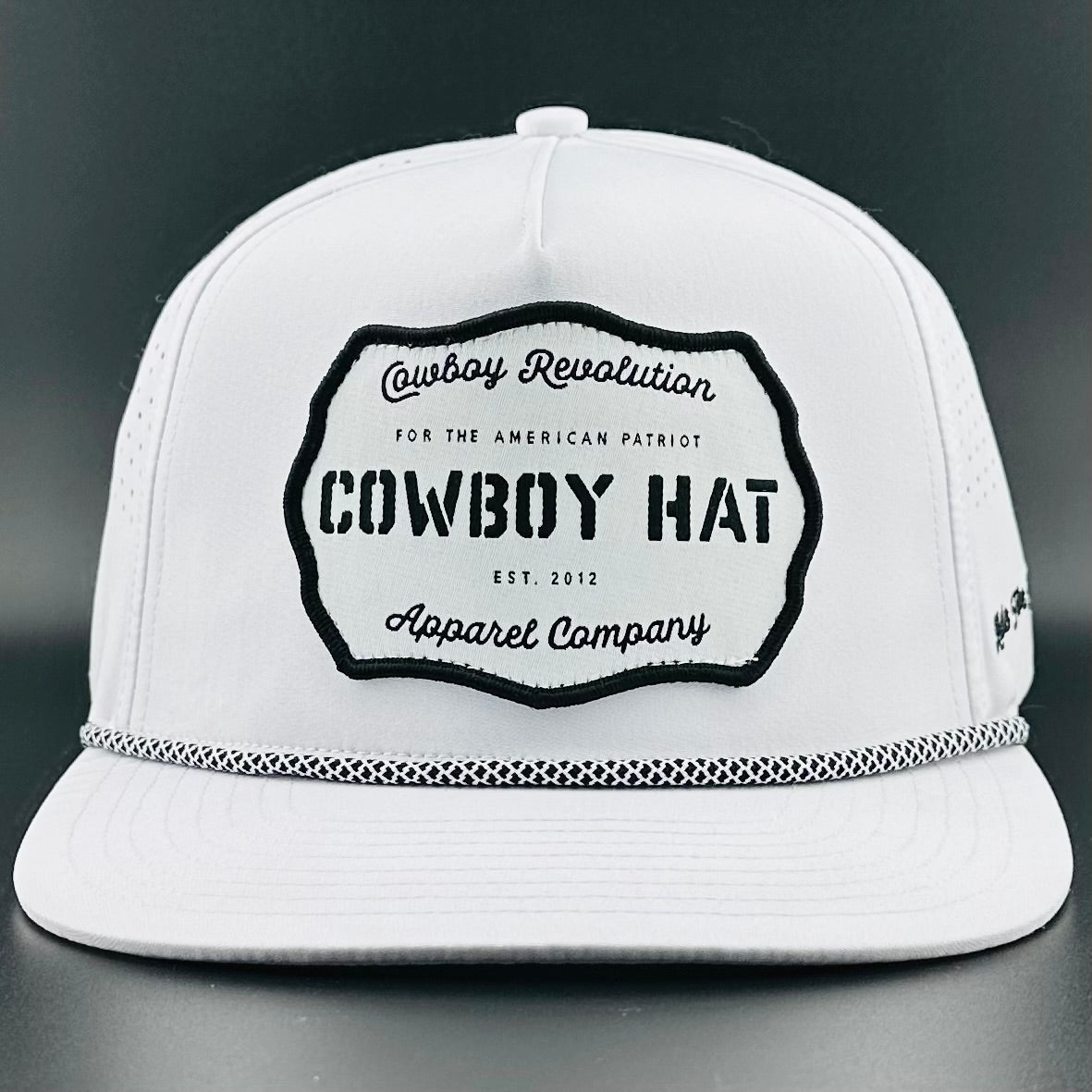 Cowboy Hat Performance Patch Rope Hat - White