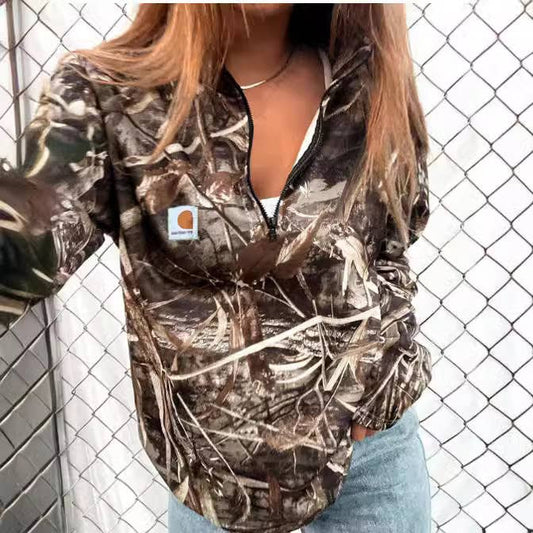 Half Zipper Camo Sweatshirt