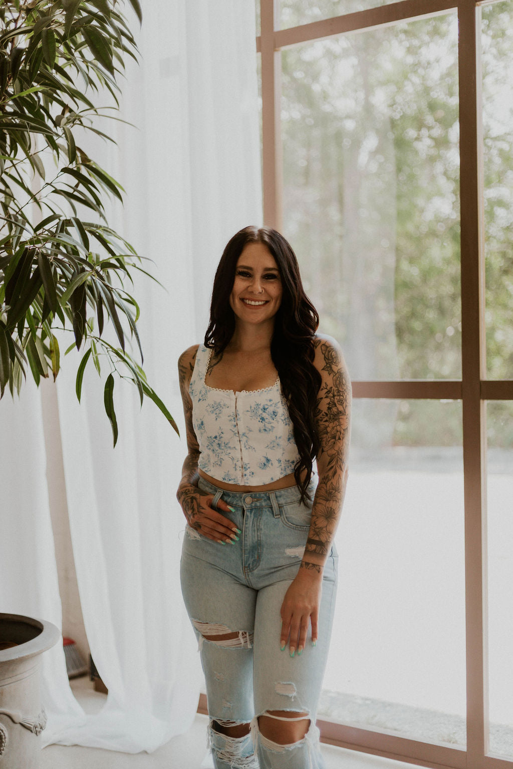 Sophia's Floral Crop Top