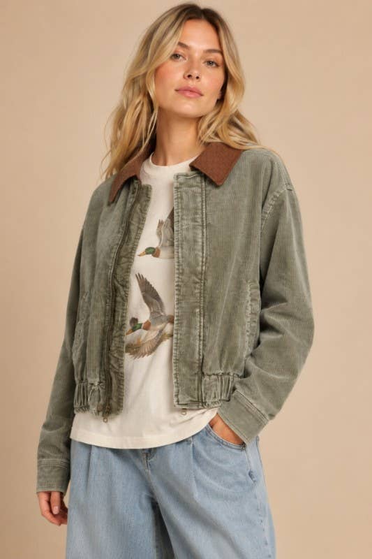 Kesha Corduroy Bomber Jacket