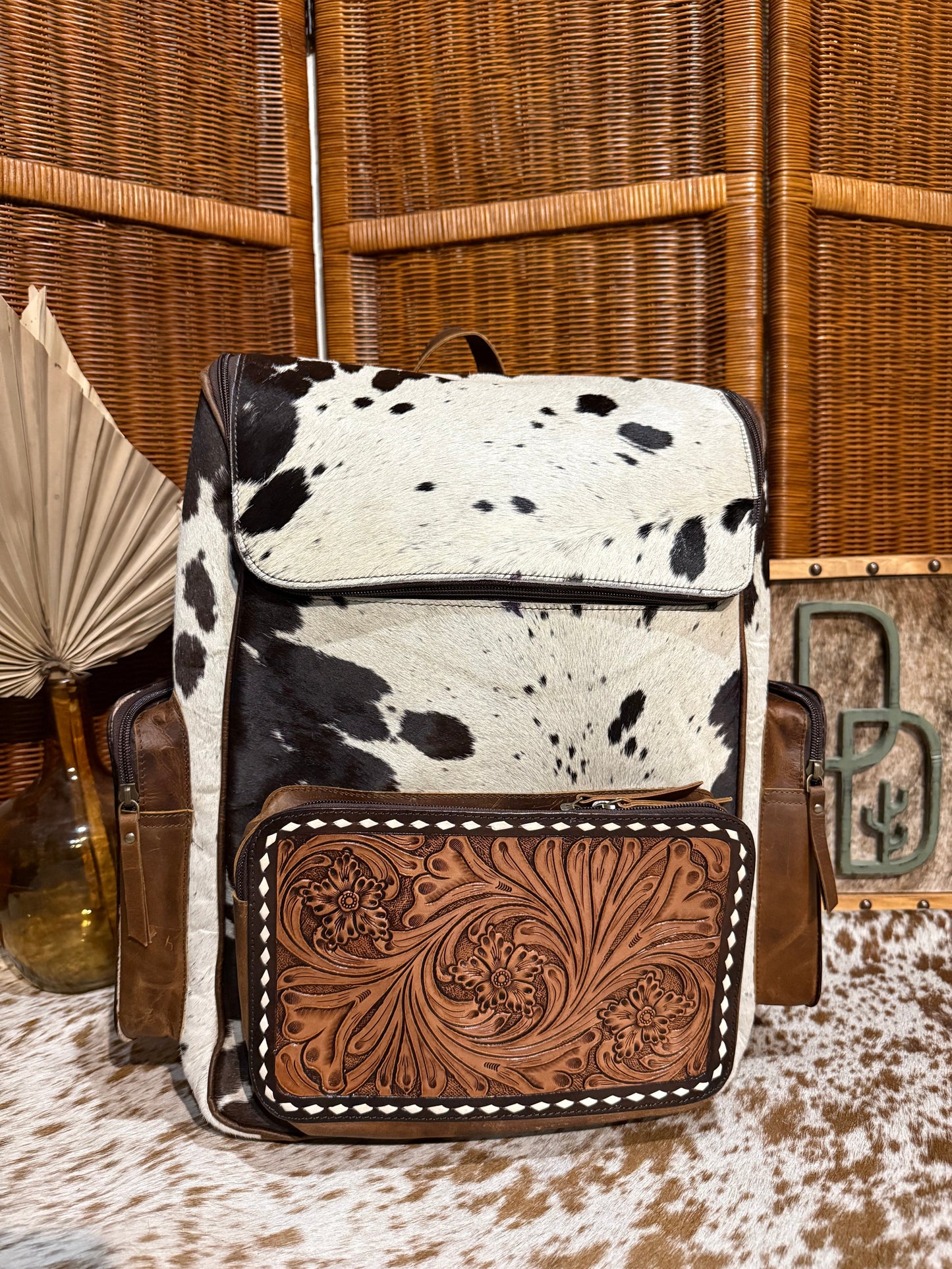 Evangeline Cowhide Backpack