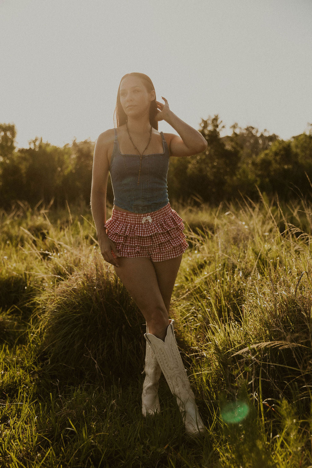 Sinful Saddle Denim Top