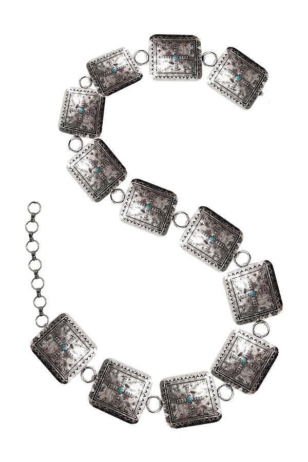 Western Metal Concho Chain Belt