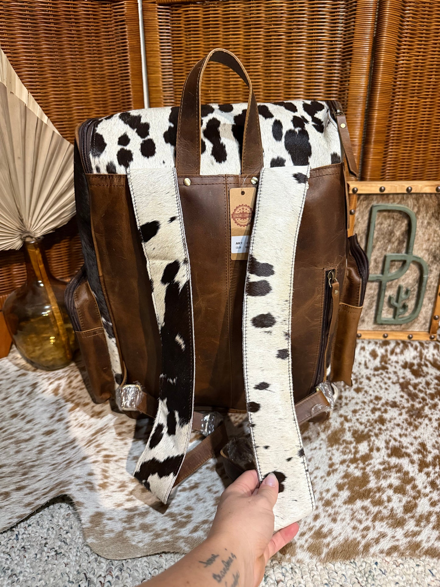 Evangeline Cowhide Backpack
