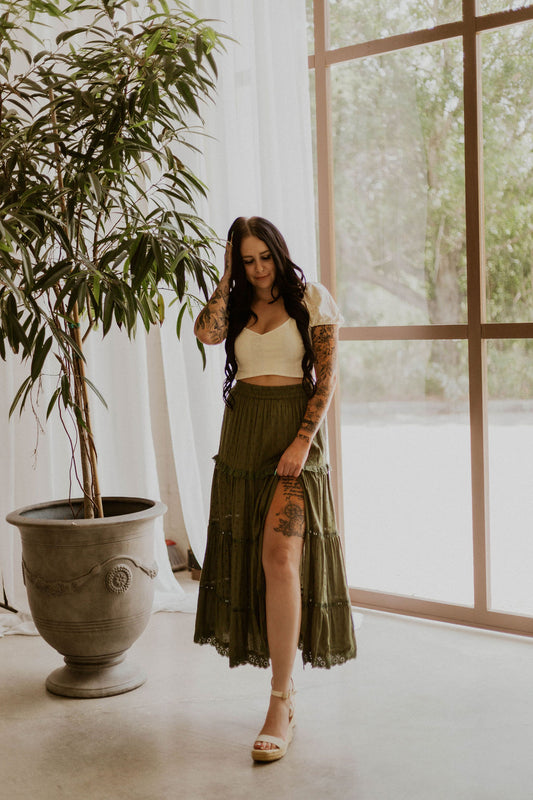 Autumn's Boho Maxi Skirt