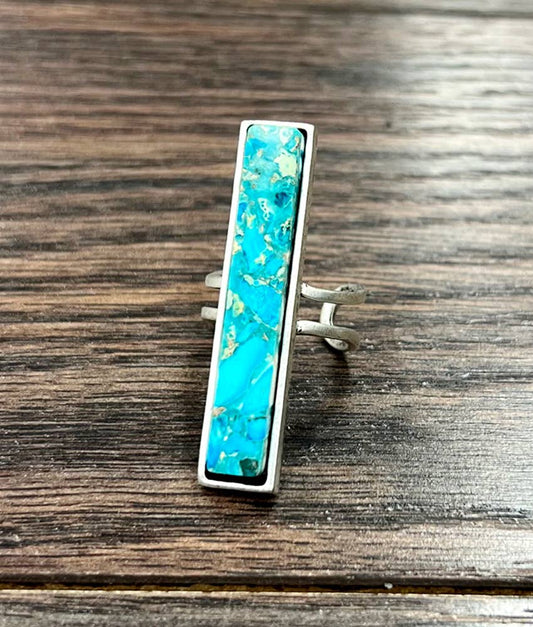 Bar Gemstone Adjustable Ring