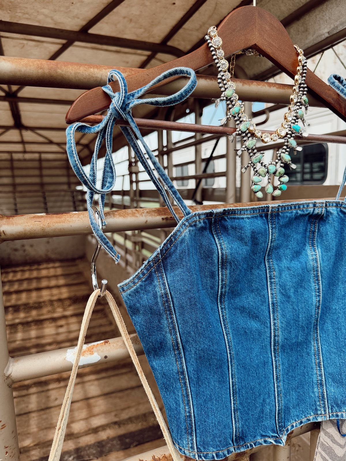 The Dumas Denim Corset Top