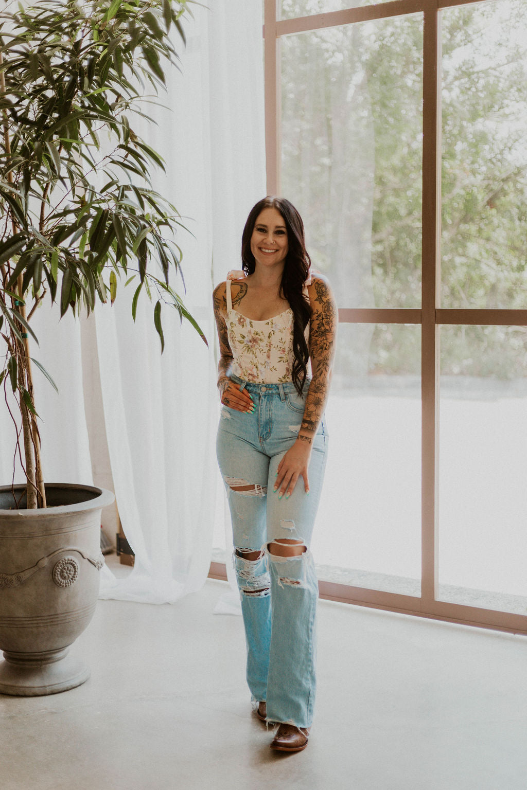 Isabella's Floral Corset Crop Top