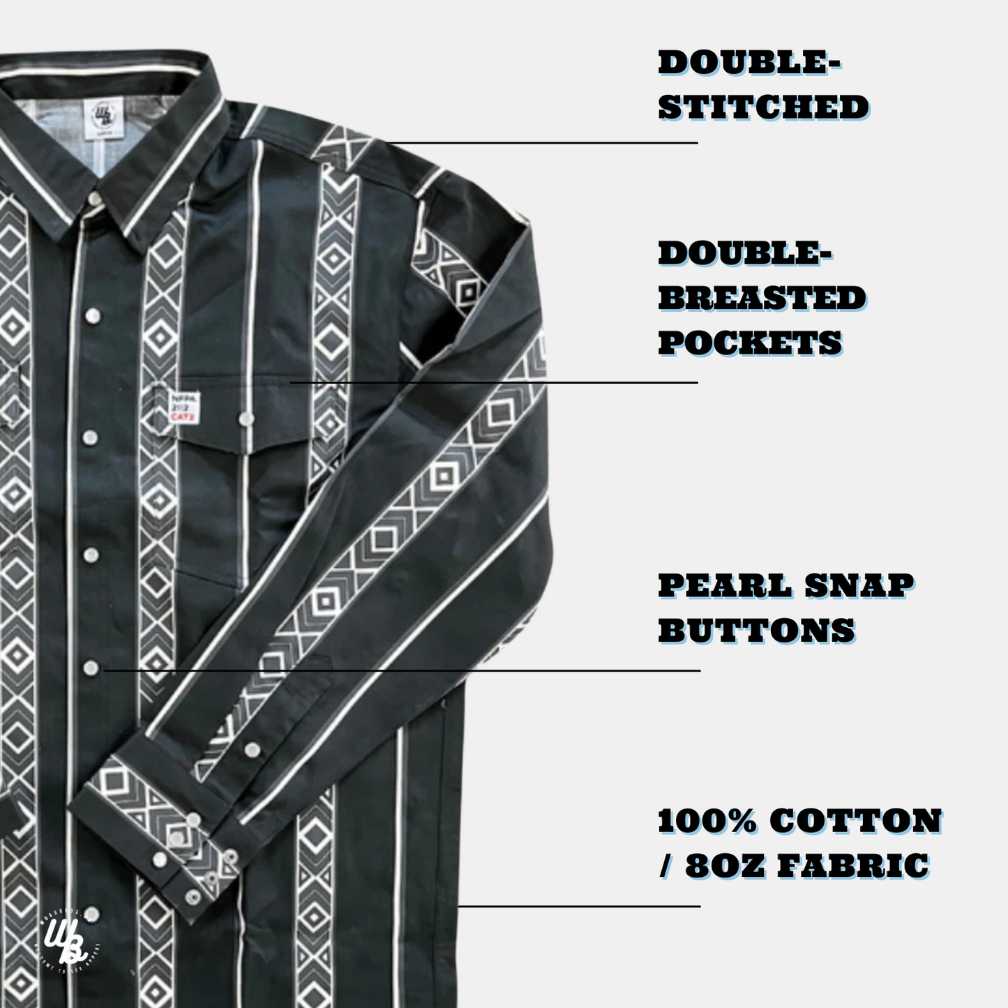 Welder Black Aztec Button Down