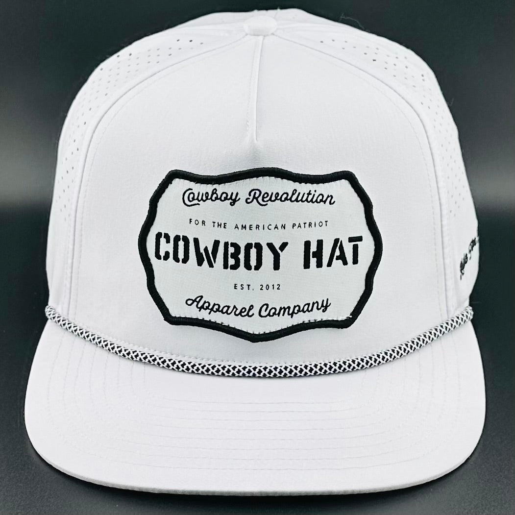 Cowboy Hat Performance Patch Rope Hat - White