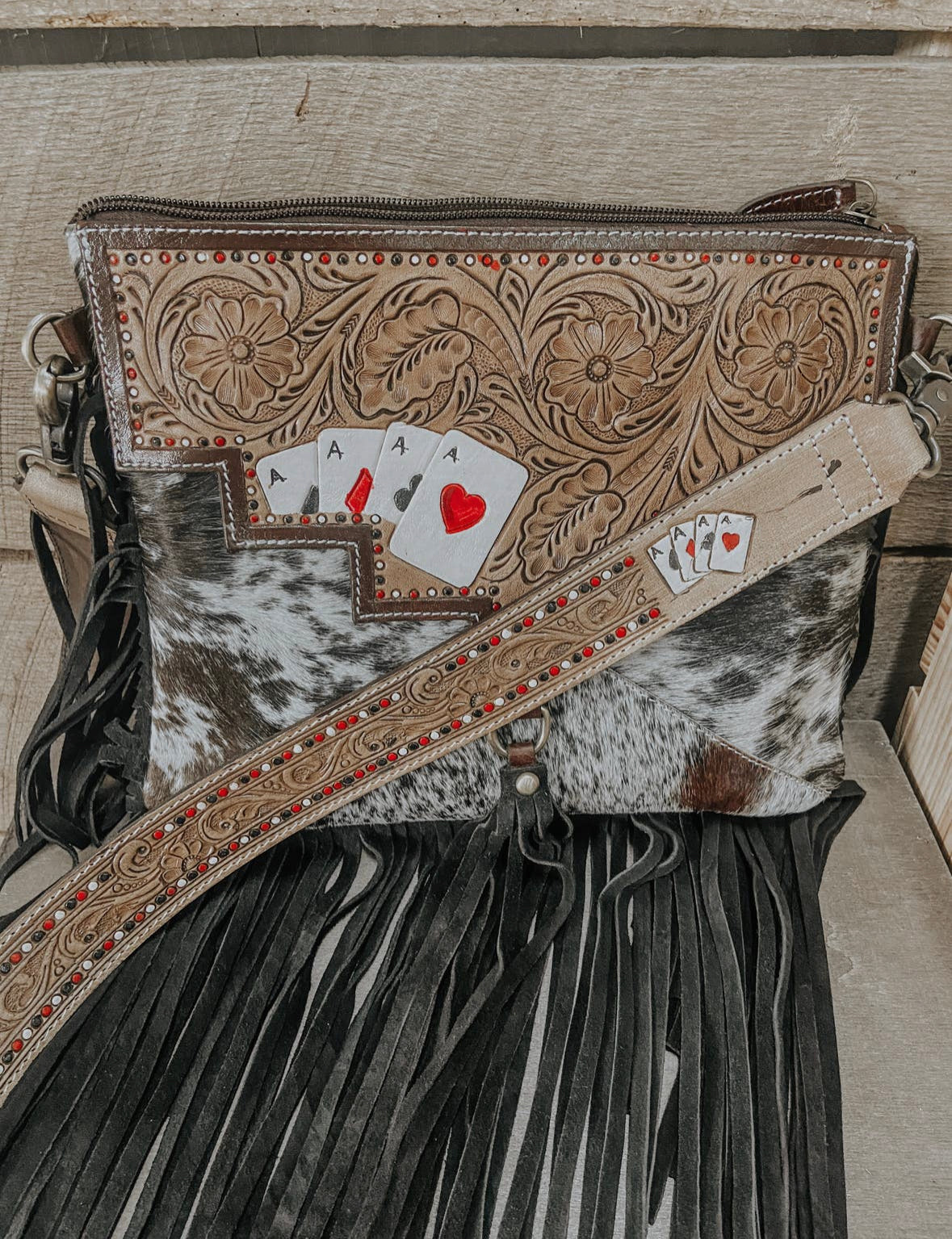 Ace Cowhide & Tooled Crossbody