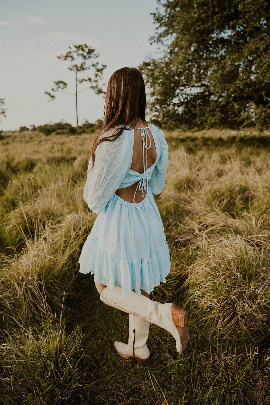 Something Blue Mini Babydoll Dress