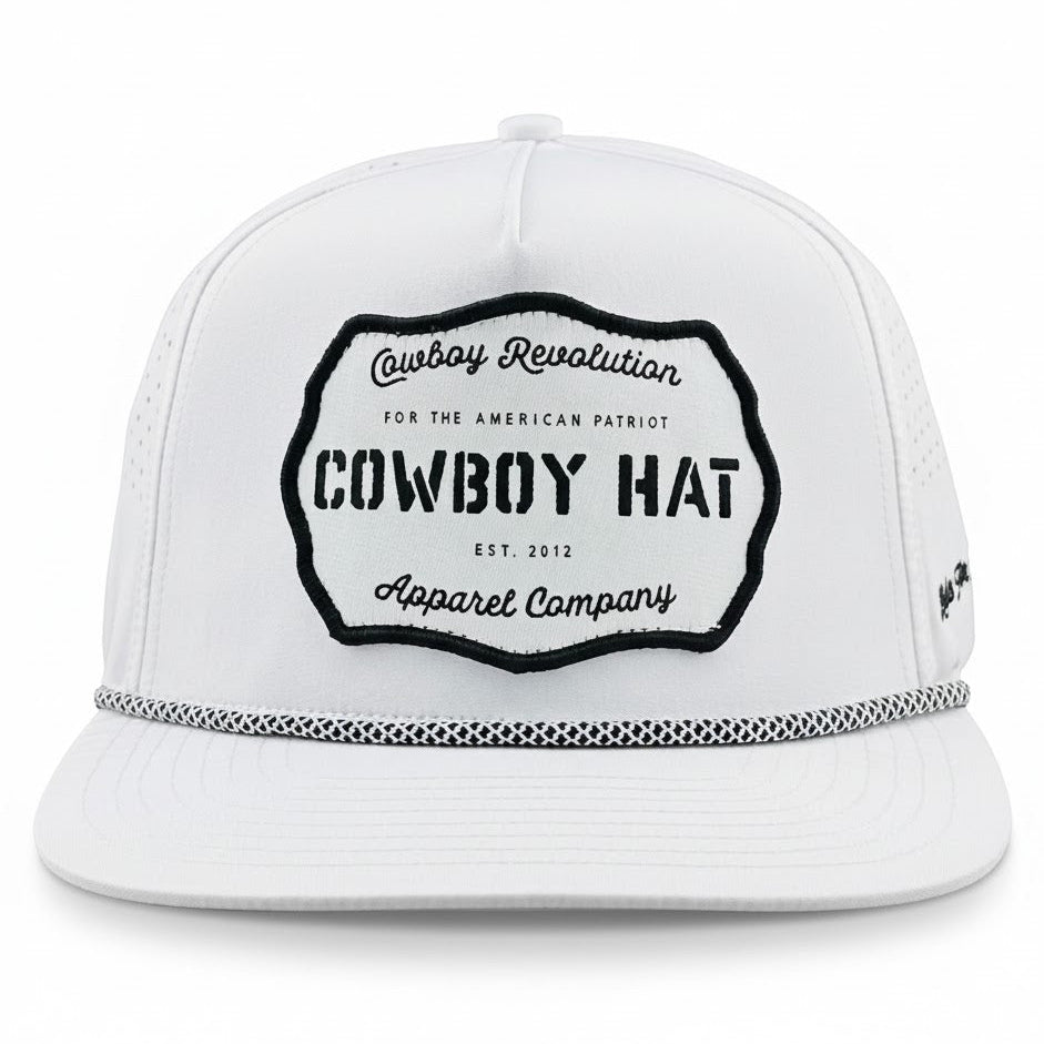 Cowboy Hat Performance Patch Rope Hat - White