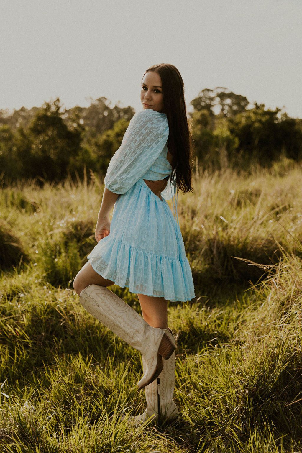 Something Blue Mini Babydoll Dress
