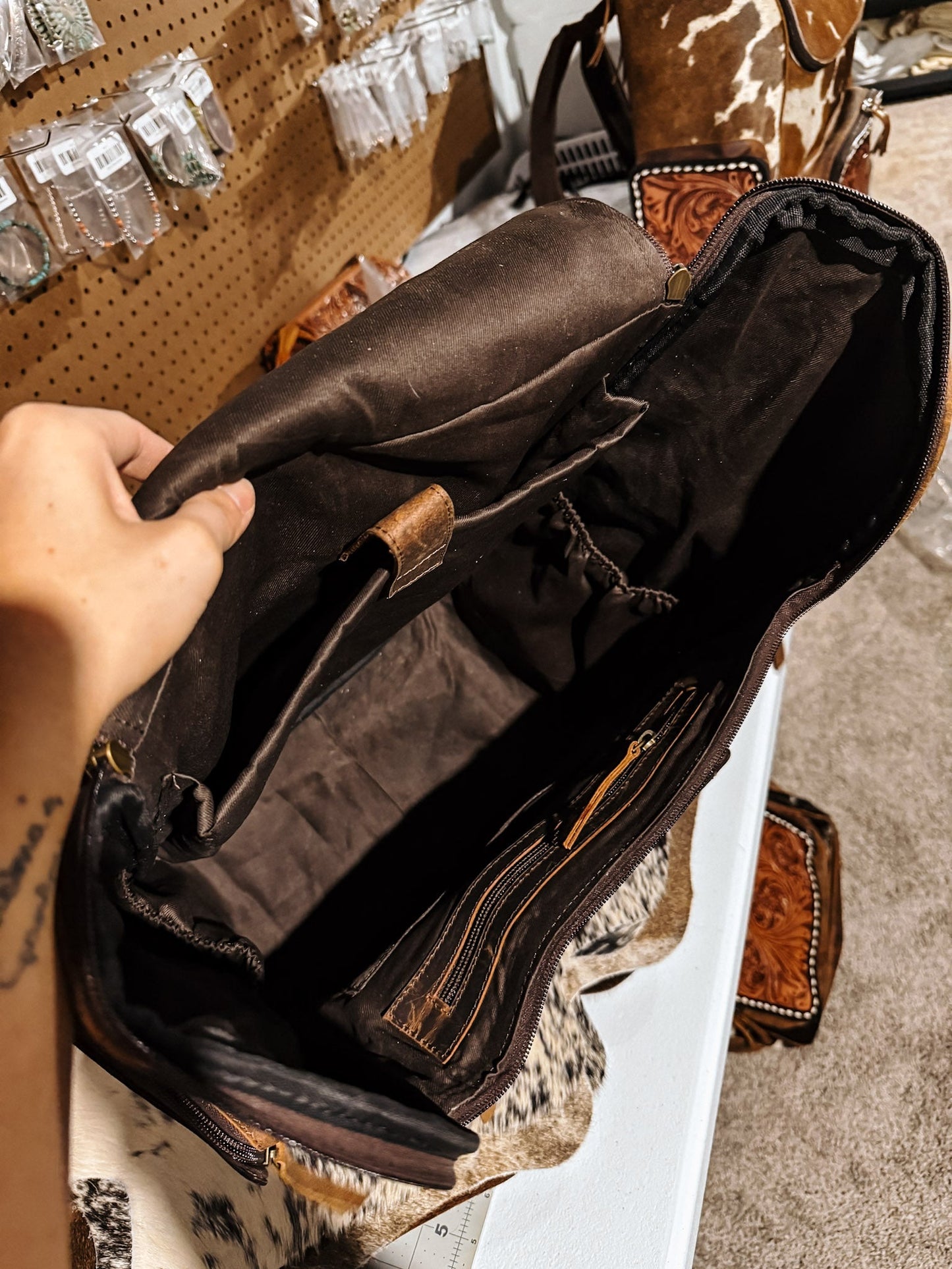 Evangeline Cowhide Backpack