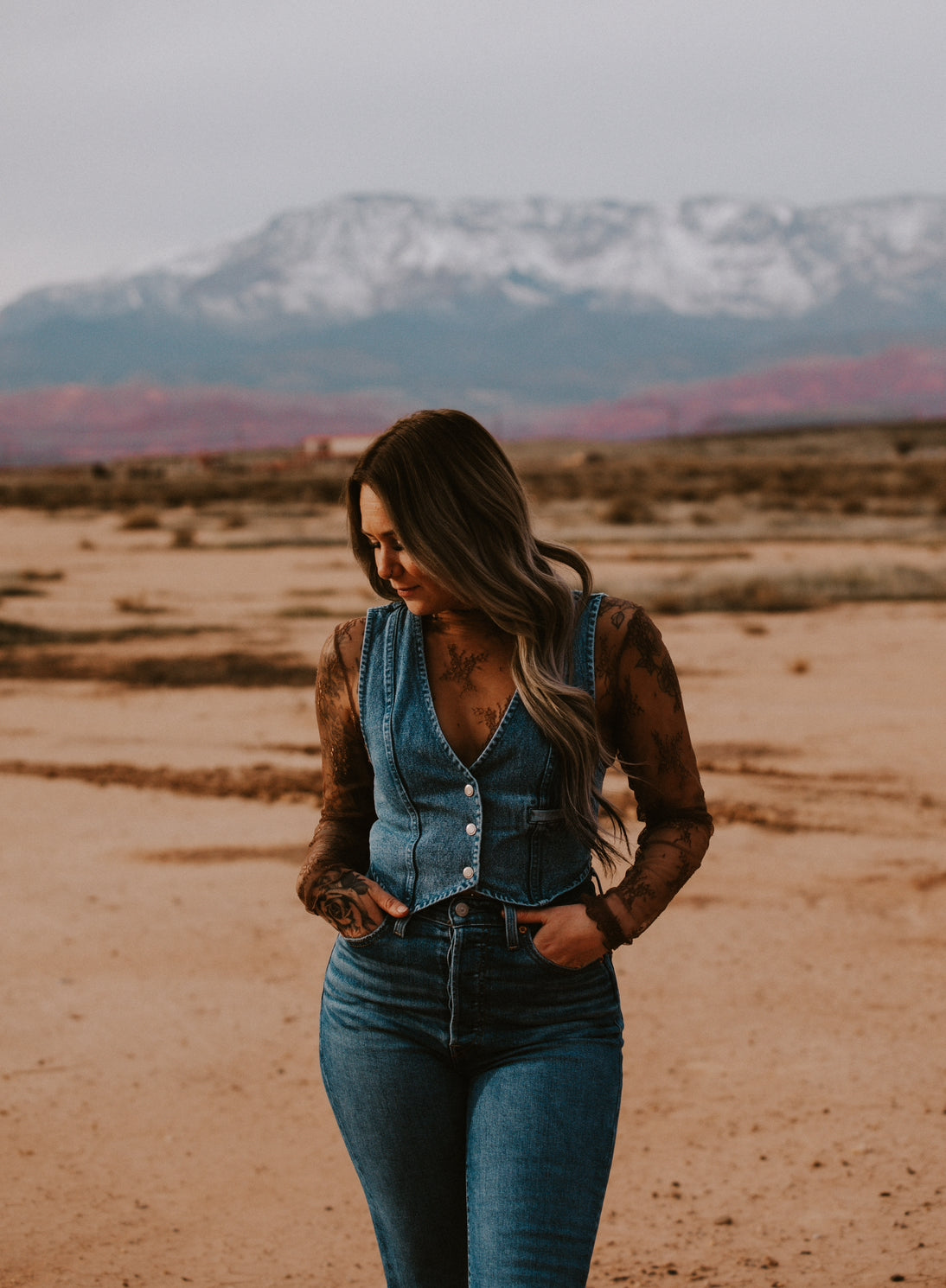 Linsey's Denim Buttoned Vest Top